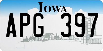 IA license plate APG397