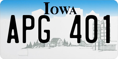 IA license plate APG401