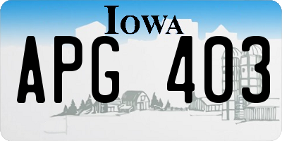 IA license plate APG403