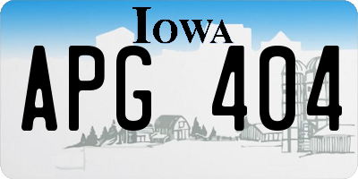IA license plate APG404
