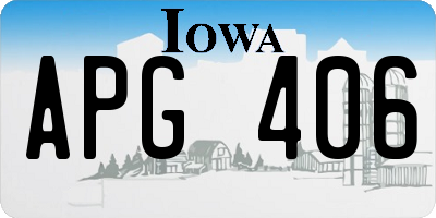 IA license plate APG406