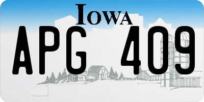 IA license plate APG409