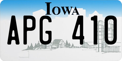 IA license plate APG410