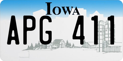 IA license plate APG411