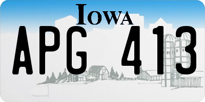IA license plate APG413
