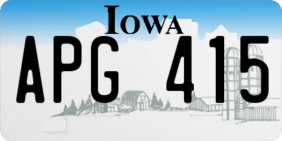 IA license plate APG415