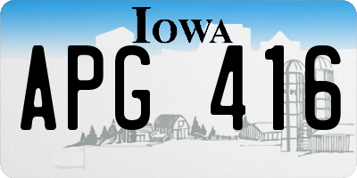 IA license plate APG416