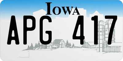 IA license plate APG417
