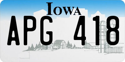 IA license plate APG418