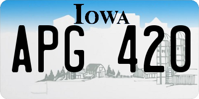 IA license plate APG420