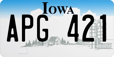 IA license plate APG421