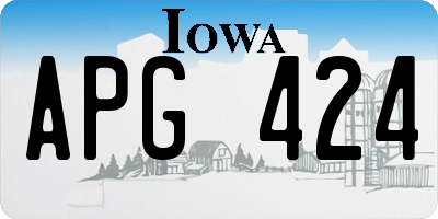 IA license plate APG424