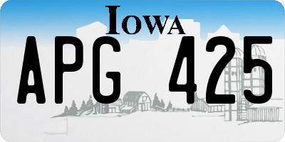 IA license plate APG425