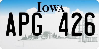 IA license plate APG426