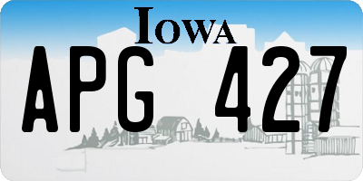 IA license plate APG427