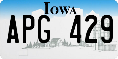 IA license plate APG429