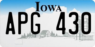 IA license plate APG430