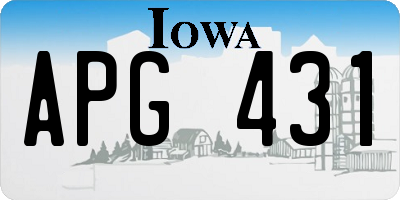 IA license plate APG431