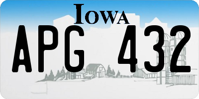 IA license plate APG432