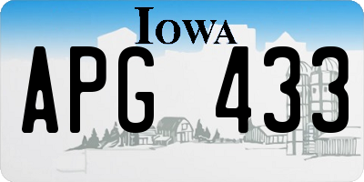 IA license plate APG433