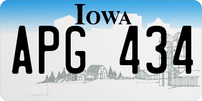 IA license plate APG434