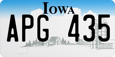 IA license plate APG435