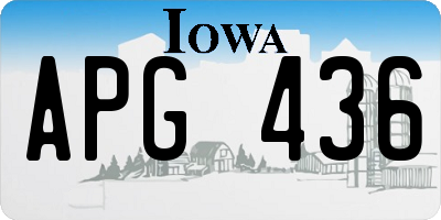 IA license plate APG436