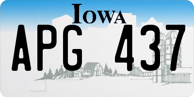IA license plate APG437