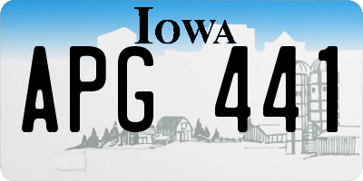 IA license plate APG441