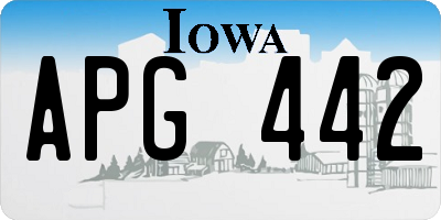 IA license plate APG442