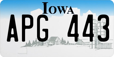 IA license plate APG443