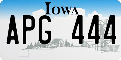 IA license plate APG444