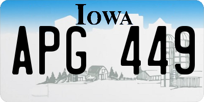 IA license plate APG449