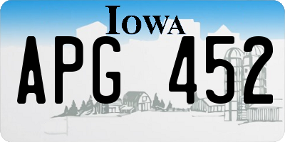 IA license plate APG452