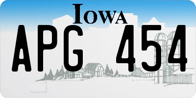 IA license plate APG454