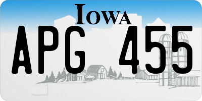 IA license plate APG455