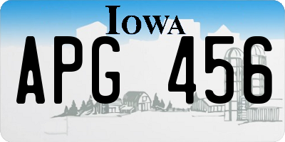 IA license plate APG456