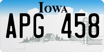 IA license plate APG458