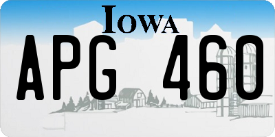 IA license plate APG460