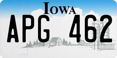 IA license plate APG462