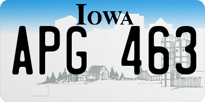 IA license plate APG463