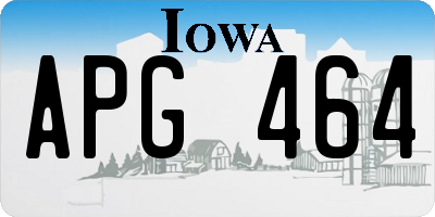 IA license plate APG464