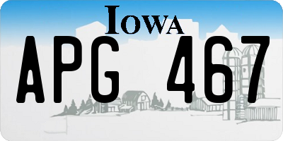 IA license plate APG467