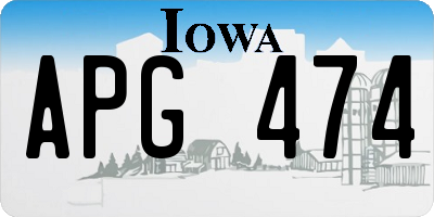 IA license plate APG474