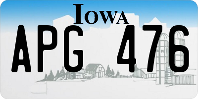 IA license plate APG476