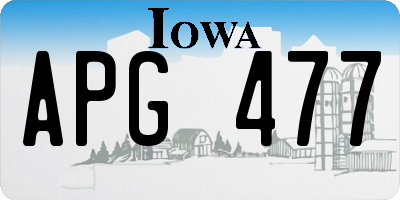 IA license plate APG477