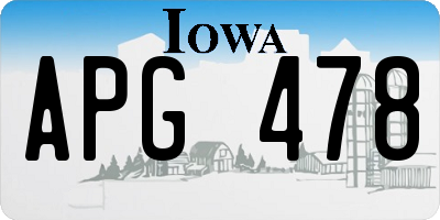 IA license plate APG478