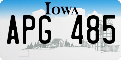 IA license plate APG485