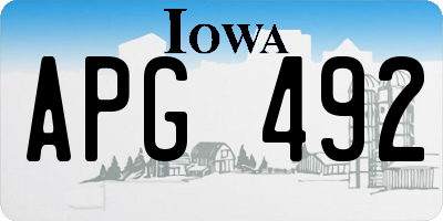 IA license plate APG492