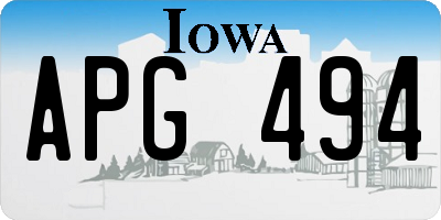 IA license plate APG494